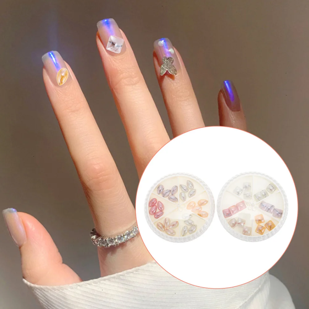 

2Pcs Nail Art Adornments Decorative Nail Studs Manicure DIY Ornaments for Salon