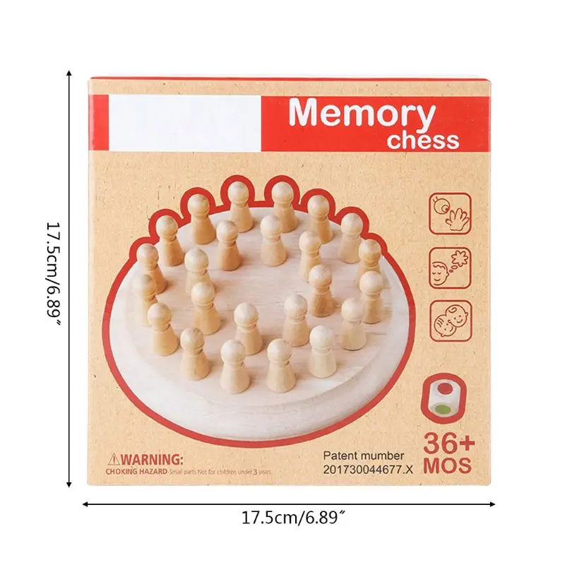 

Children's Wooden Memory Chess Game Fun Building Blocks Board Games Early Learning Educational Toys