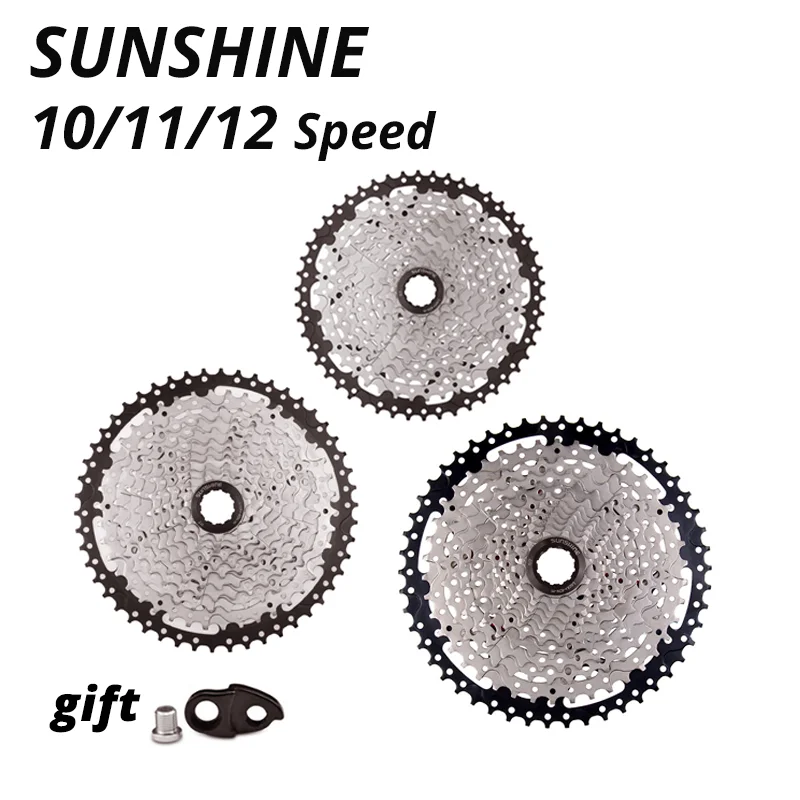 

SUNSHINE 10 speed Cassette 10S 11S 12S MTB bike Road Bicycle Freewheel 10V 11V 12V 36/42/46/50T 52T for deore m6000 M6100 SRAM