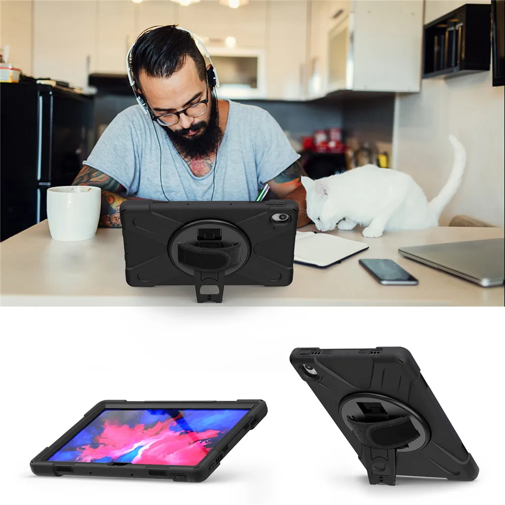 Фото Прочный противоударный чехол-подставка с ремешком для планшетов Lenovo Tab P11 Plus 11