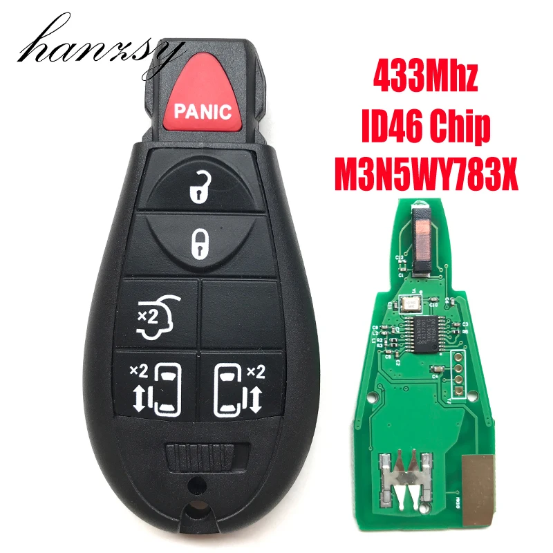 

5+1/6 Buttons Remote Key For Chrysler 300c Town Country For Jeep Commander Complete M3N5WY783X ID48 Chip 433Mhz Smart key