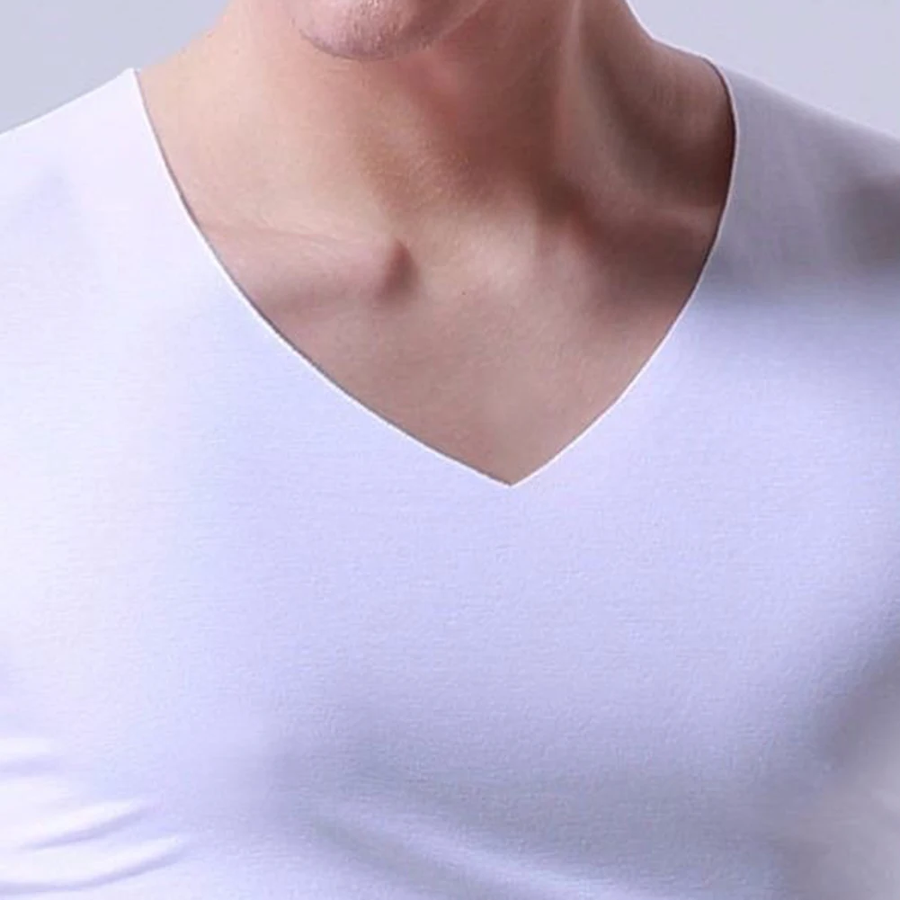 

Plus Size Men Sporty Solid Color Sleeveless V Neck Slim Seamless Vest Tank Top Active Vest Gym Workout Jogging