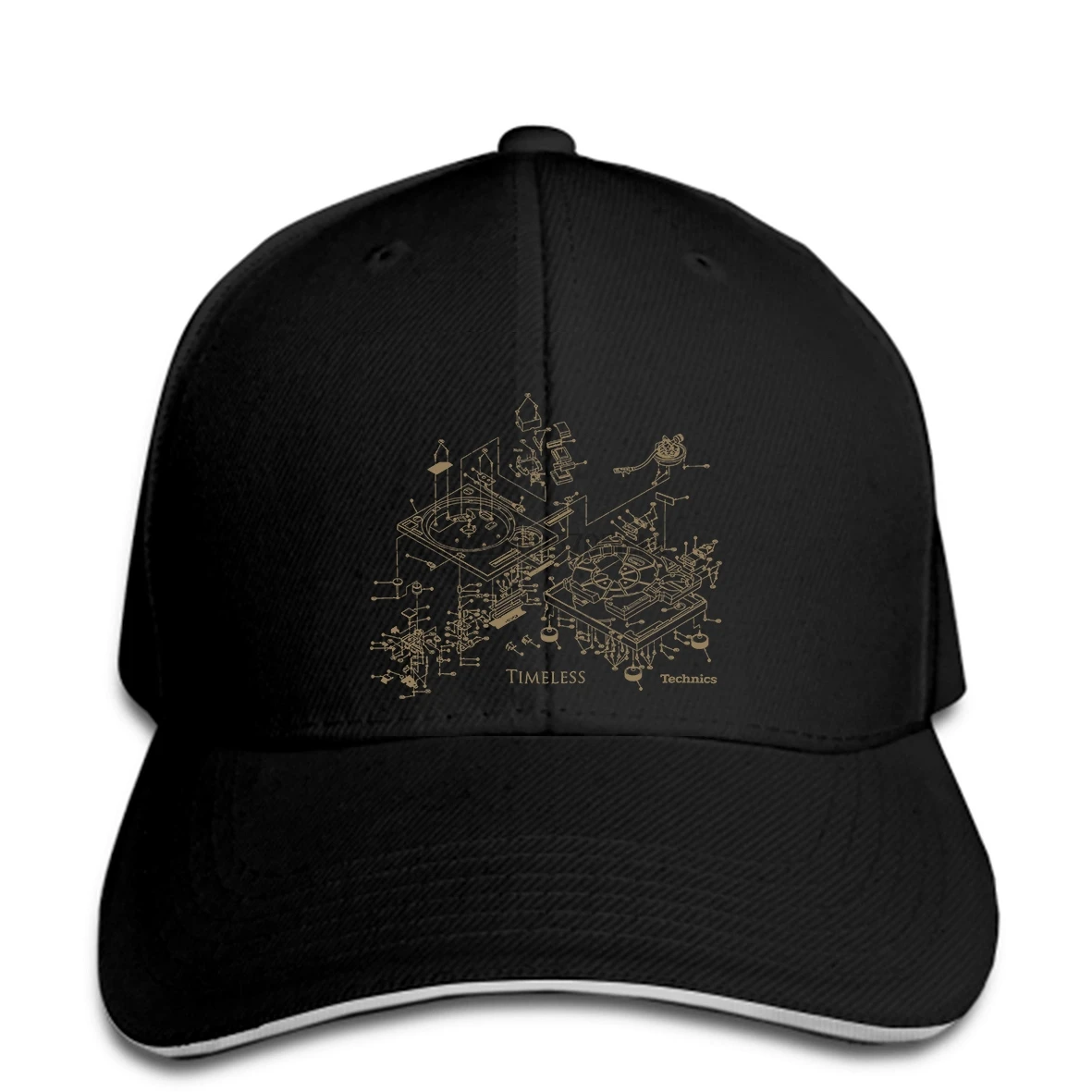 Бейсбольная кепка Technics DMC с серым золотым принтом ( ) T007G NIP Кепка snapback|Мужские