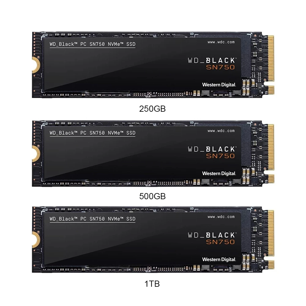 

Внутренний твердотельный накопитель Western Digital WD SSD Black 2 ТБ 1 ТБ 500 Гб 250 ГБ M.2 2280 NVMe PCIe Gen3 * 4 SN750 3D Nand