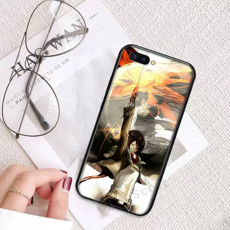 

Anime girl Mikasa Attack on Titan Phone Cases For OPPO R9 R11 R15 R17 RENO Realme S PLUS Normal 2z 3 5 C2 pro