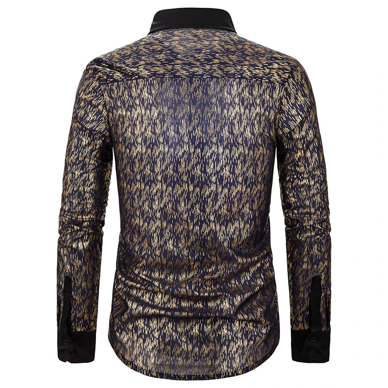 Мужская Осенняя приталенная рубашка с длинным рукавом и тиснением| |