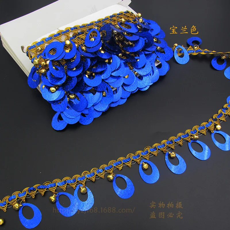 10 ярдов блестки кружевная лента оставляет отделку ткань для латиноамериканского