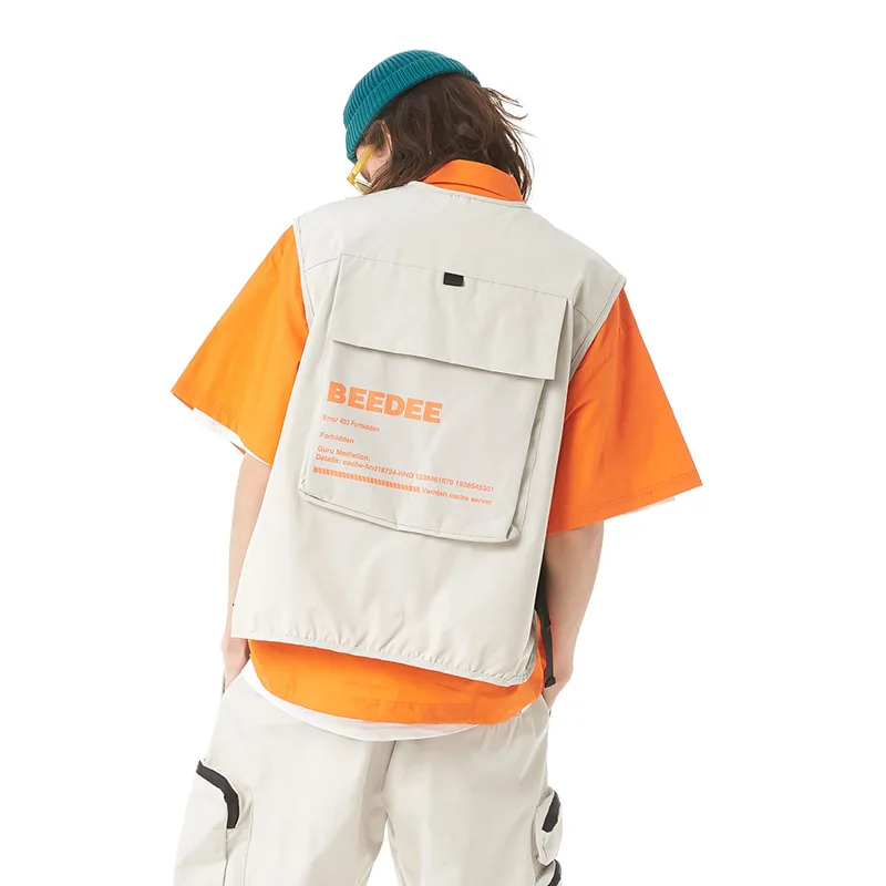 Жилет мужской повседневный с принтом Свободный жилет-карго множеством карманов