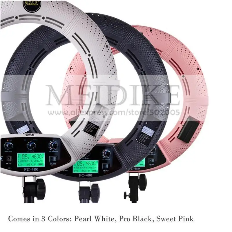 

Yidoblo FC-480 RGB LED Ring Light LED Video Makeup Tattoo Lamp Photography Movie film Studio broadcast Ring lamp +2M stand+ bag