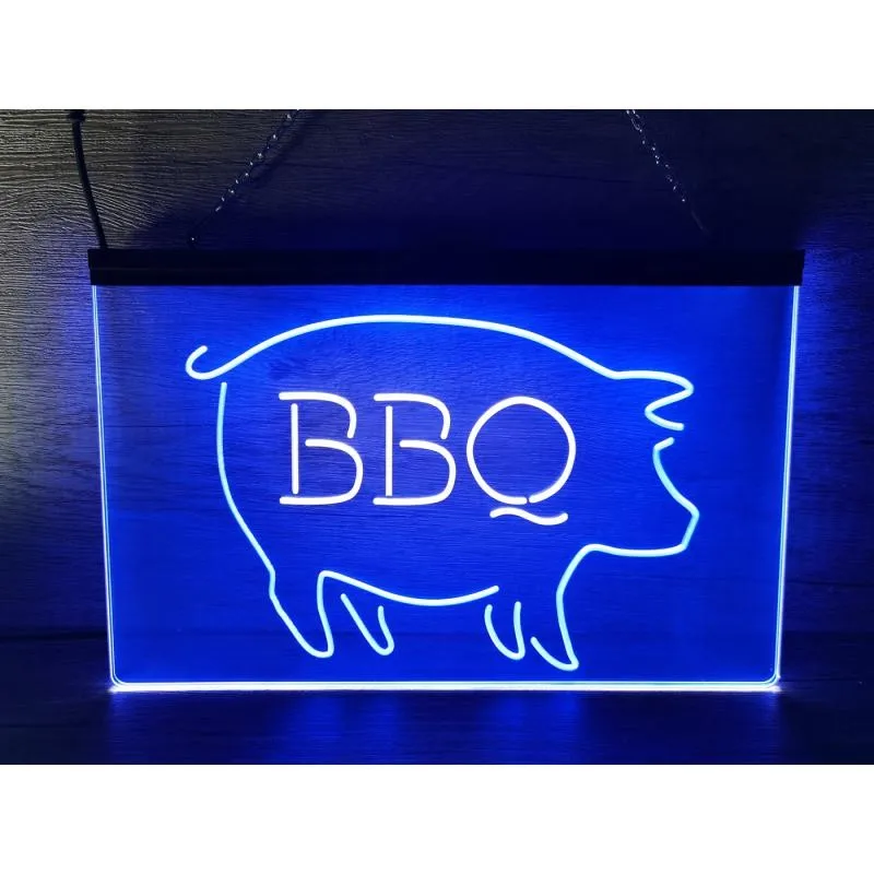 

SS221 BBQ Pig Restaurant Open Display Dual Color LED Neon Sign