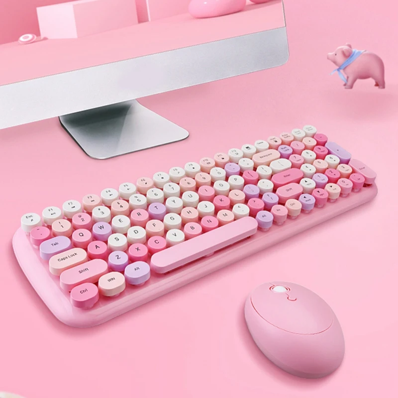 

Беспроводной клавиатура и Мышь круглая шляпа клавиатура 100 Keys Plug and Play для Windows XP / Win7 / Win8 / Win10