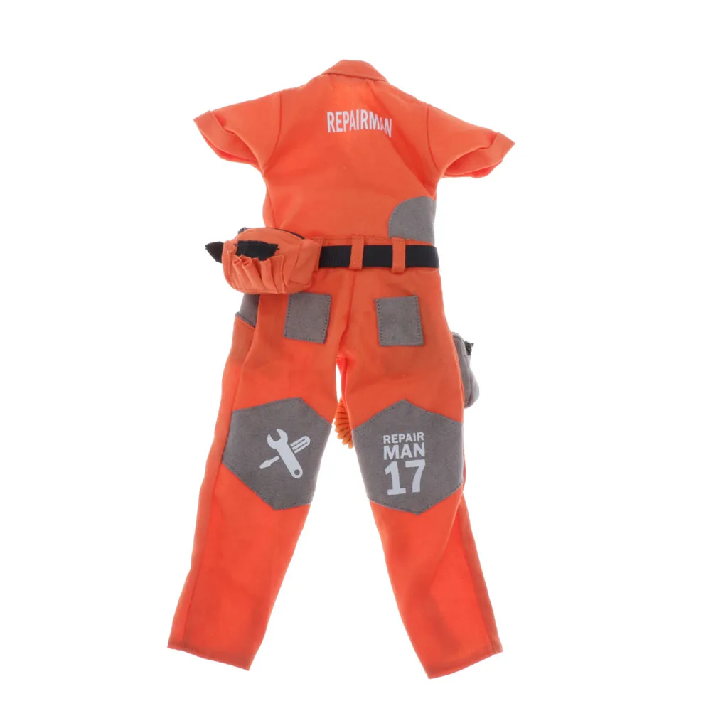 

1/6 Scale Orange Unisex Male/Female Repairman Clothes Set for BJD Doll