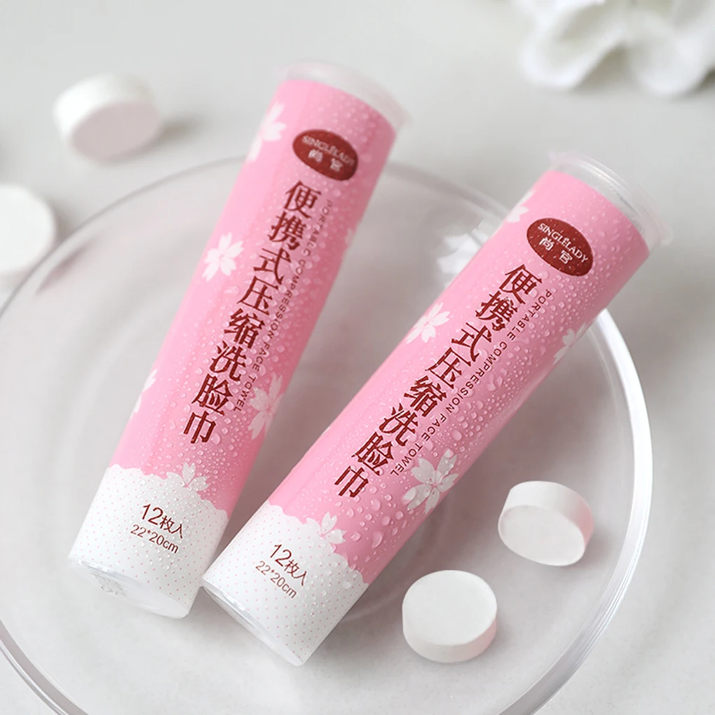 1 мешок одноразовый Чистый хлопок сжатый портативный для путешествий полотенце