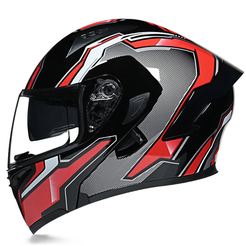

Helmet Motorcycle Cruiser Flip Up Cap Casco Moto Homme Cross MTB Racing Full Face Casque Off Road Downhill Red Power Capacete
