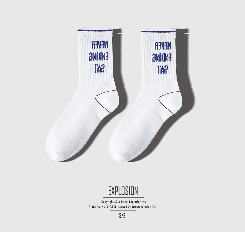 

Hip Hop Ins Harajuku Fashion Brand Simple Letter Middle Tube Socks Men and Women Sports Stockings Skateboarding Socks