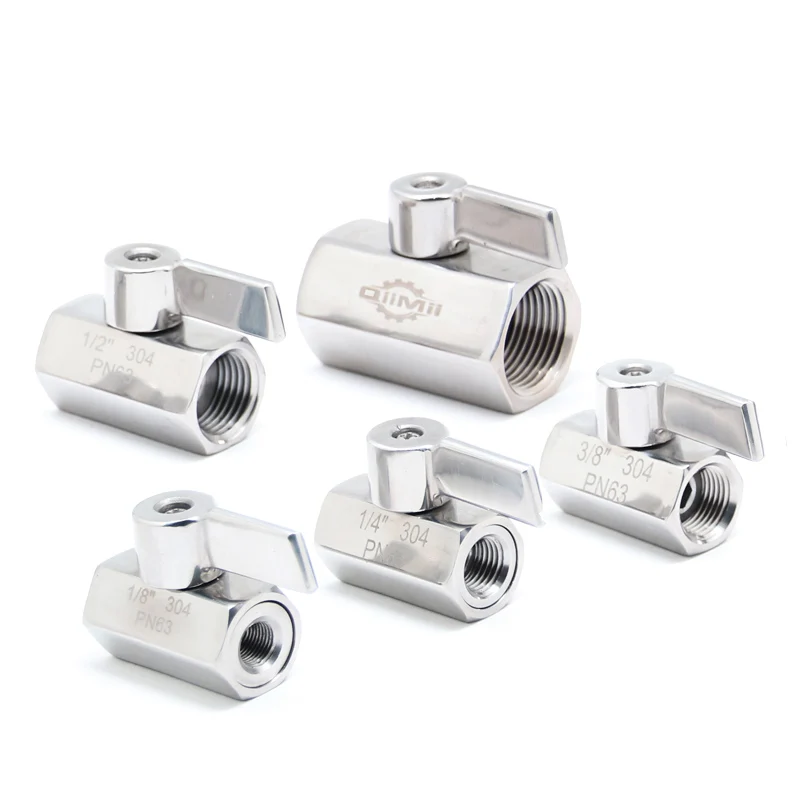 Шаровой мини-клапан из нержавеющей стали BSP NPT для мужчин и женщин воздушные