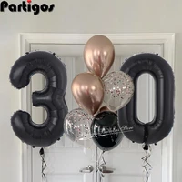 8pcslot 30th 40th 50th 60th birthday party 32 inch jumbo black number balloons 12inch rose gold baloon birthday party supplies