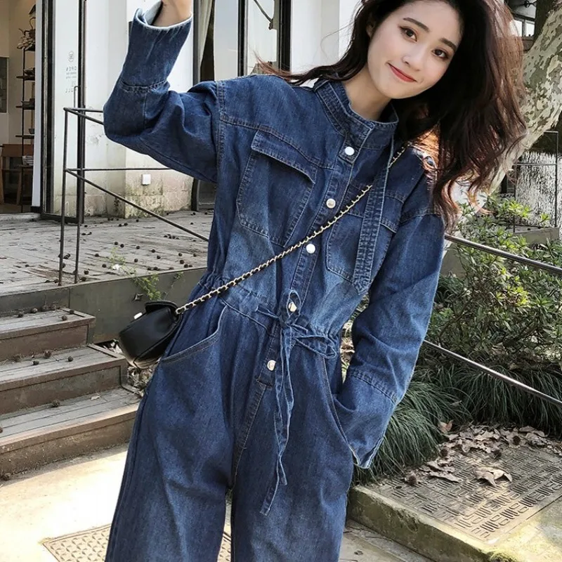 Комбинезон-карго в стиле бойфренда с цельнокроеным рукавом женский джинсовый