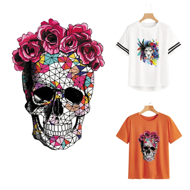 Пластыри с головой черепа для одежды пластыри животными West Coast клеи платья