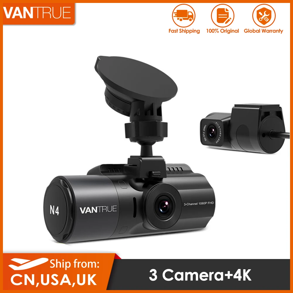 Vantrue N4 видеорегистратор 4K 3 в 1 Автомобильный Передняя и задняя камера с
