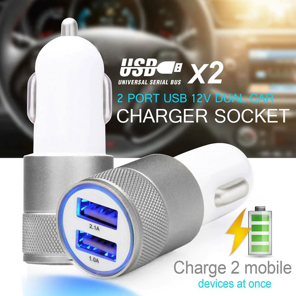 

Автомобильное зарядное устройство из АБС-пластика с 2 USB-портами