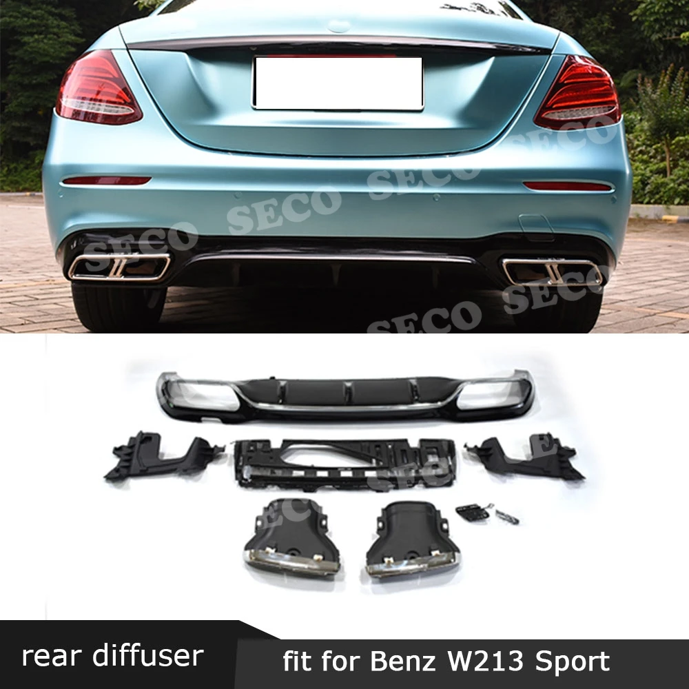 Задний диффузор для губ с выхлопными наконечниками Benz E Class W213 E43 Sport Change to E63 AMG look