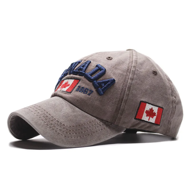 Spring Autumn Baseball Cap Hip Hop Creative Canadian Flag Alphabet Embroidery Wild Caps Solid Color Men's Outdoor Casual Hat