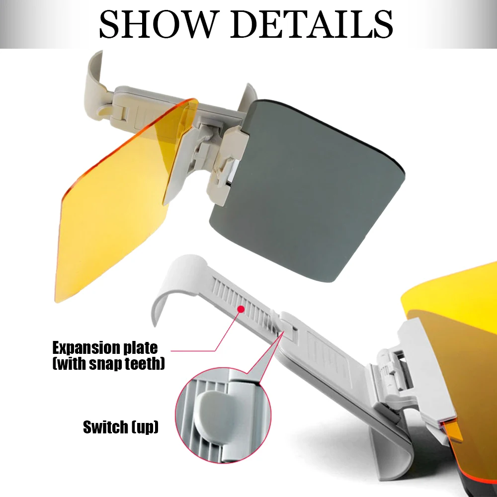 

Car Sunshade Day and Night Sun Visor Anti-dazzle Goggles Clip-on Driving Vehicle Shield for Clear View Visor