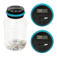 jar piggy bank money saving box digital lcd screen with automatic counter for usd euro coins storage abs large capacity