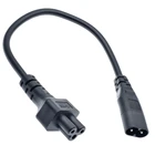 IEC320 C8 C5 удлинительные шнуры, C8-C5 IEC соединительный кабель, IEC папа к женскому 3PIN линия питания, 30 см, 1ft, H03VV-F 2x0.75 мм