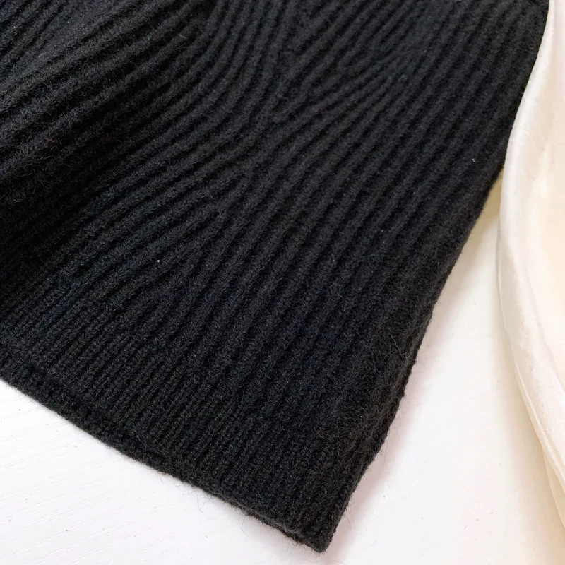 

2021 Spring Female Retro Black Tube Top White Shirt Patchwork Blouse Long Sleeve Women Fashion Fake Two Piece Blouse