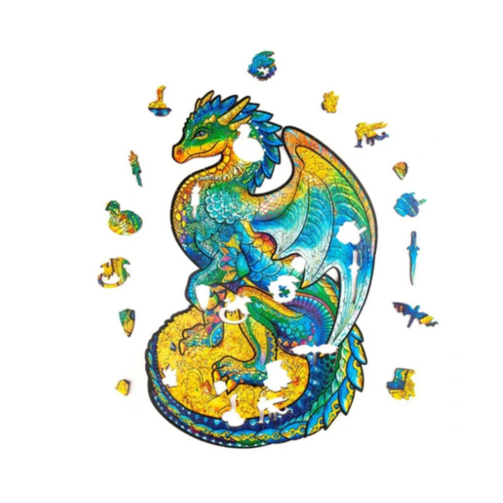 

Colorful Wooden Puzzles 3D Cartoon Animal Jigsaw Removable Wooden Puzzle for Adults Kids DIY Wood Animal Shaped Crafts Gifts