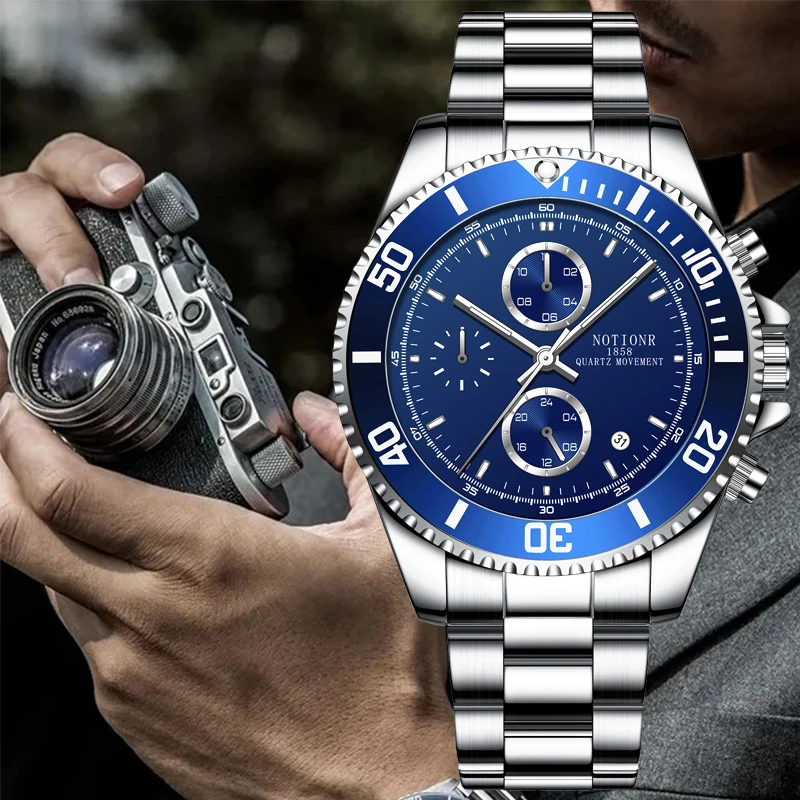 

Luxury Fashion Mens Watches Men Sports Waterproof Stainless Steel Quartz Watch Male Business Luminous Clock relogio masculino