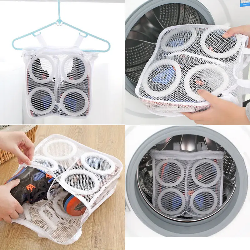 

Mesh Washing Bag Storage Organizer Nylon Laundry Bag Shoe Wash Bag Shoes Trainer Sports Sneaker Tennis Boots Shoes Laundry