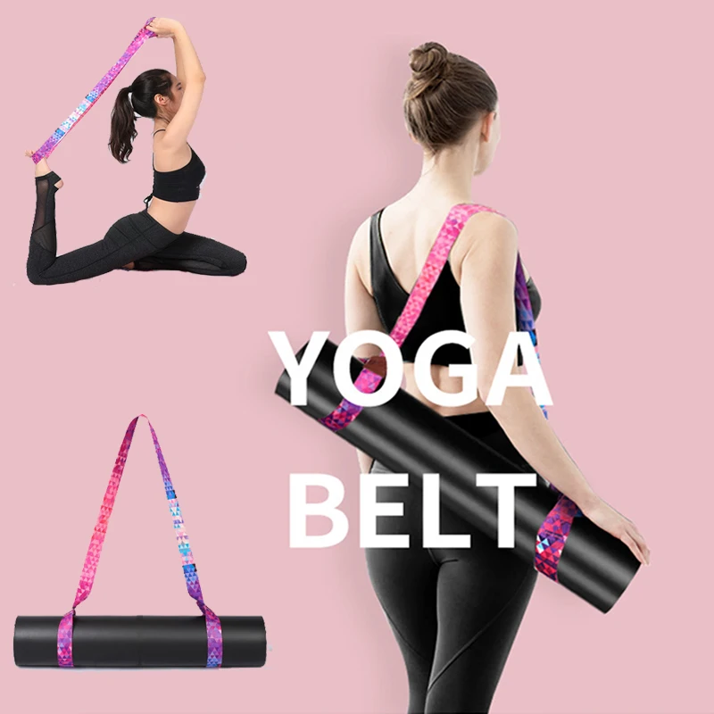 Yoga Mat Strap Belt Adjustable Multi-Colors Sports Sling Shoulder Carry Pilates Exercise Stretch Tape Elastic Fitness Rope | Спорт и
