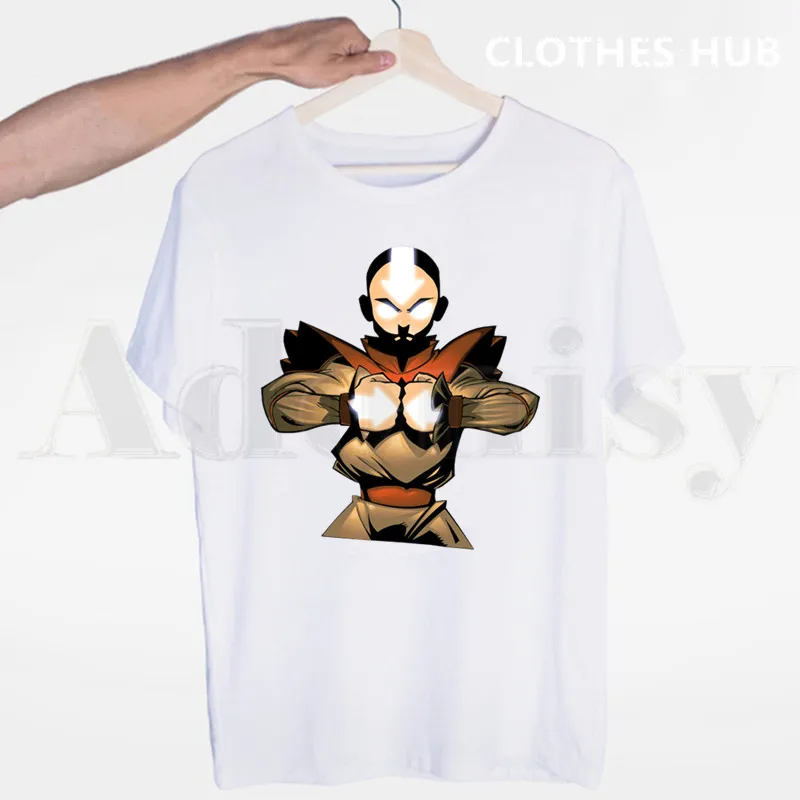Мужская футболка аниме Avatar The Last Airbender Aang и Appa Повседневная летняя с круглым