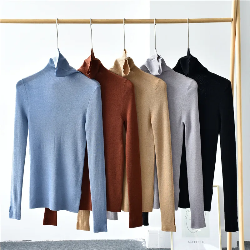 

worsted cashmere merino slim fit winter turtleneck sweater women's warm essential jumper