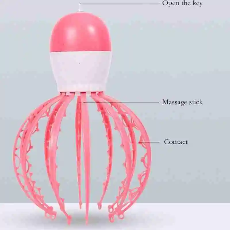 

Octopus Handheld Electric Scalp Head Massager Alleviate Fatigue Stress Claw Rechargeable Massage Meridian Vibration Battery A7X6