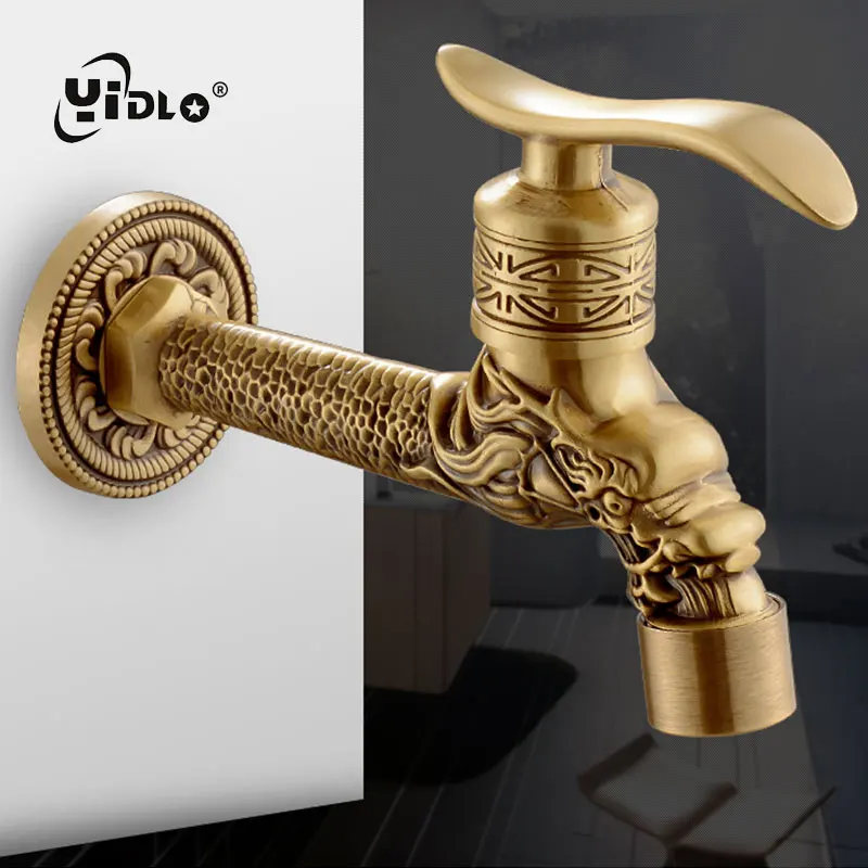 Роскошный античный латунный декоративный открытый кран садовый Стиральная