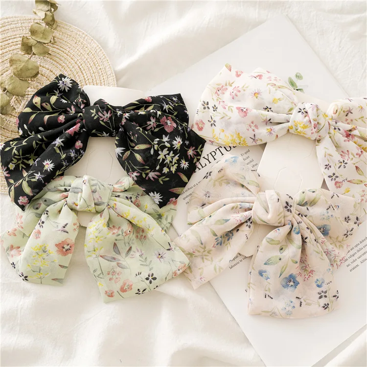 

6 Inch Butterfly Hair Bows Clips For Women Teens Girls Alligator Hair Clips Large Ribbon Bowknot Floral Sweet Barrettes Hairpin