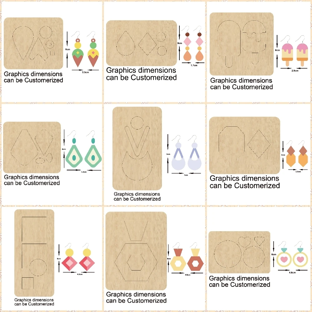 

Water Drop Dangler Irregular Shape Earring DIY 2020 New Cutting Wood Dies Suitable for Common Die Cutting Machines on the Market