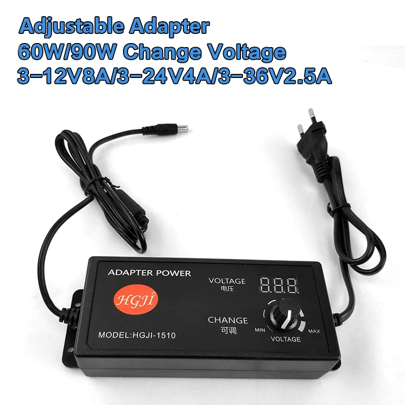 3 24V36V 2.5A 90W 12V8A Регулируемый адаптер с экраном дисплея 28V30V3A Универсальный