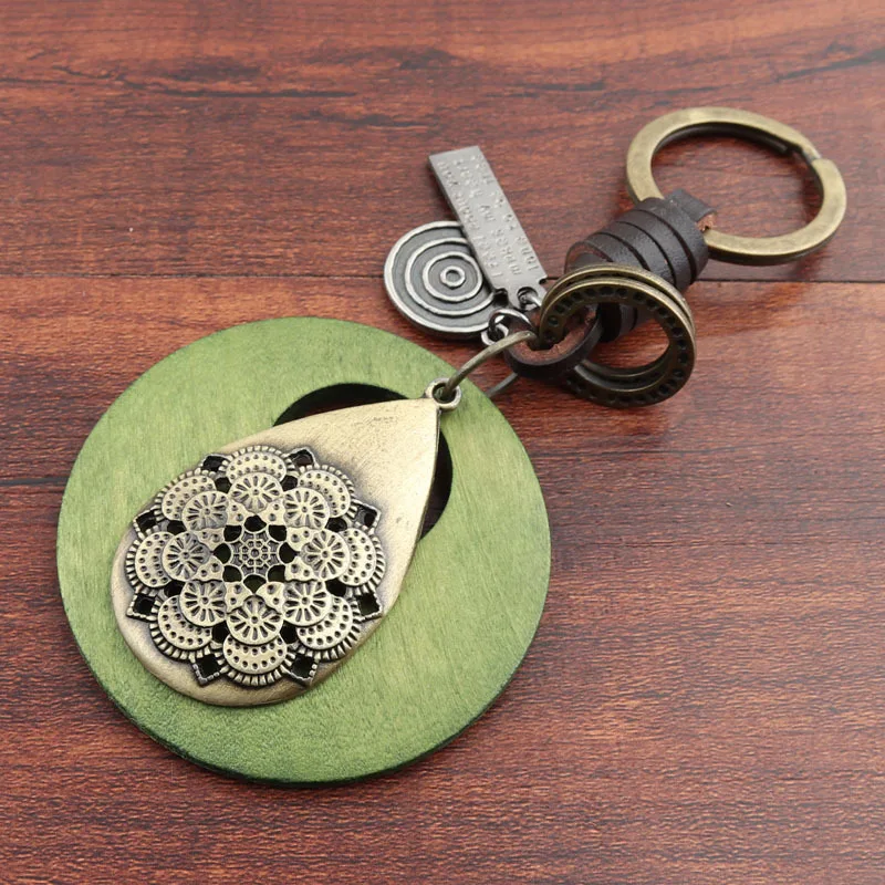 

Brass Hollow Out Flower Keyring Pendant Vintage Copper Lucky Fower Keychain Charm Chinese Feng Shui Hanging Jewelry Decor