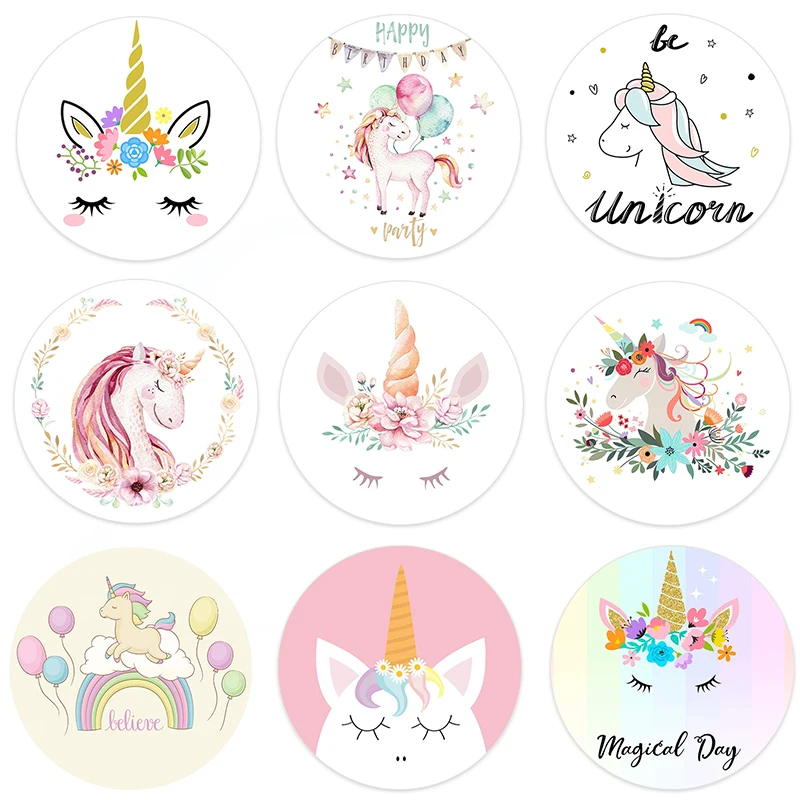 

24/48pcs Gift Box Bottle Label Stickers Unicorn Stickers Baby Shower Unicorn Party Decoration Girls Birthday Party DIY Supplies