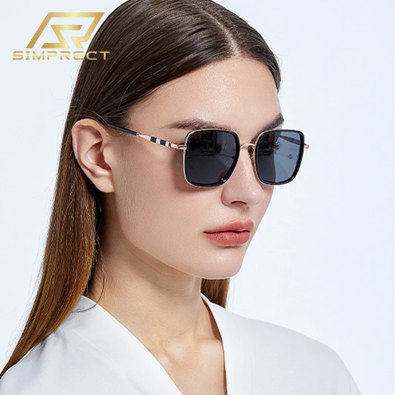 

SIMPRECT TR Gradient Polarized Sunglasses Women 2022 Fashion Square Sun Glasses Luxury Brand Designer Vintage Shades For Women