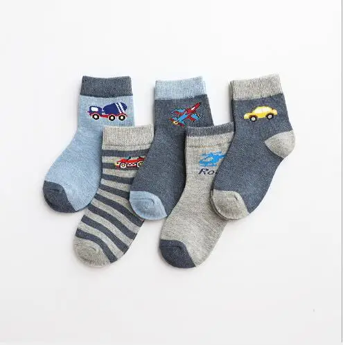 

0-12Year 5Pairs Pack Spring and autumn new children's tube socks combed cotton socks for boys and girls cartoon baby kids socks