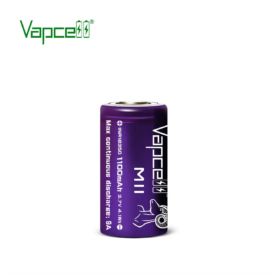 12 шт. VAPCELL INR18350 1100 мАч литиевый 3 7 в перезаряжаемый аккумулятор непрерывный 9 А