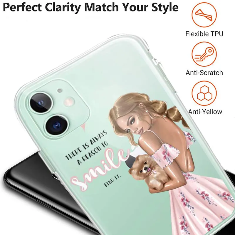 Модный дизайнерский мягкий чехол для телефона из ТПУ девушек Iphone X XS XR Max 11 Pro Meizu M3S