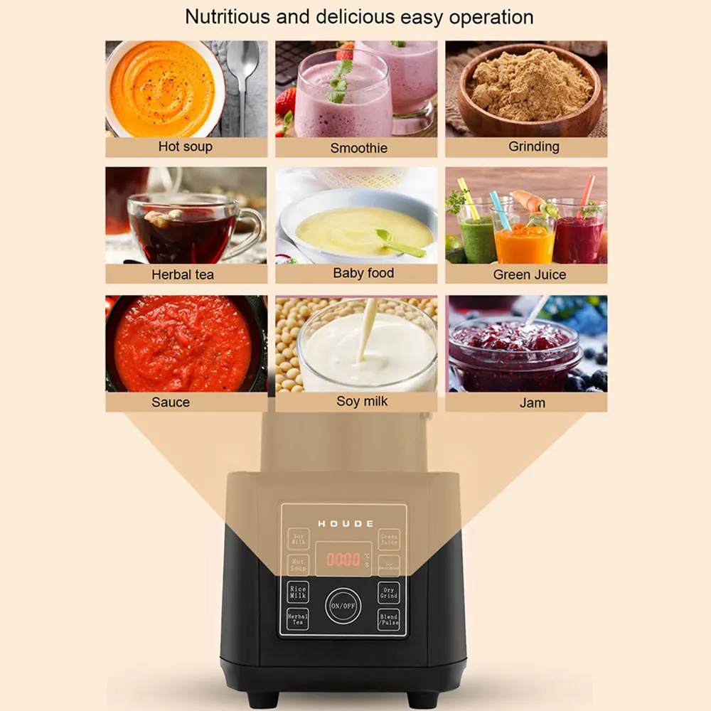 

1500W Hot And Cold Adaptable Food Processor Heating Blender Mixer Fruit Vegetable Meat Dry Grinding Ice Smoothies Juicer Glass