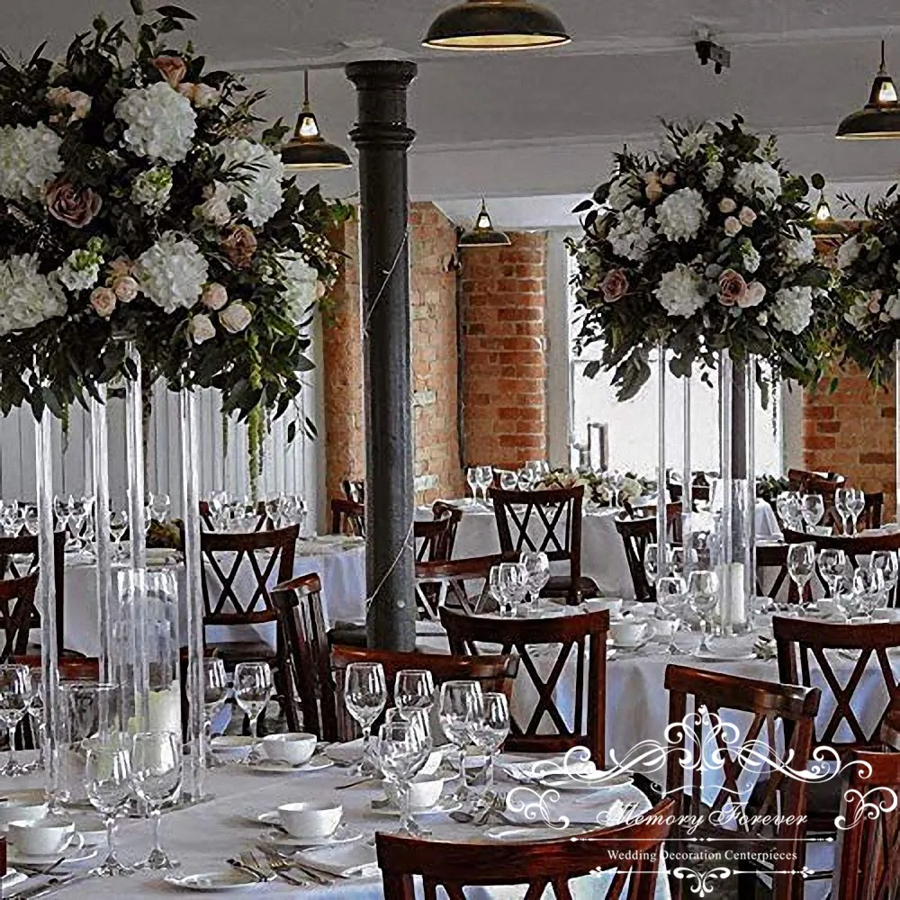 Оптовая продажа акриловая напольная ваза прозрачные цветочные вазы центральный